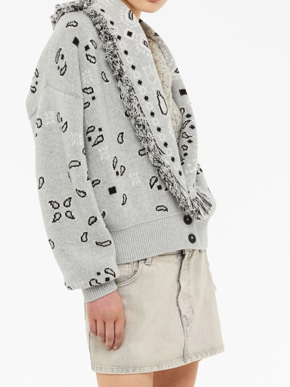 Cheap Alanui fringed Bandana Women cardi-bomber Jacquard 0808